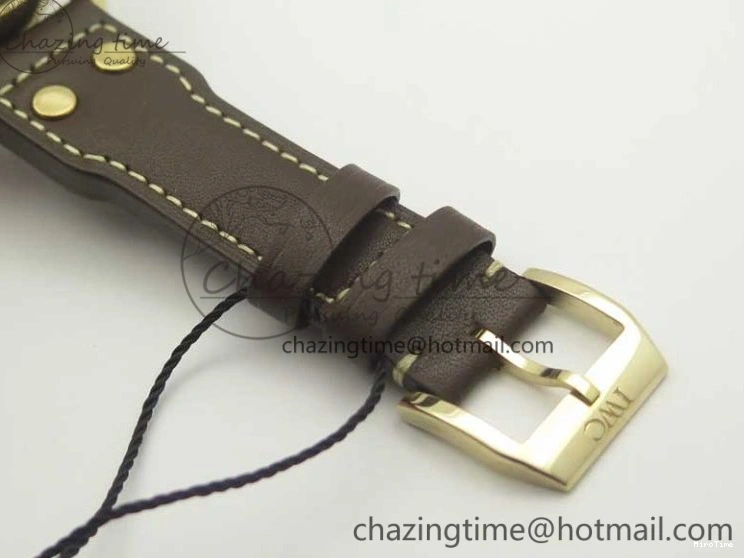 MIROTIME 0405 Big Pilot IW501005 Real Bronze ZF 1:1 Best Edition Black Dial on Brown Leather Strap A Sleek 7192